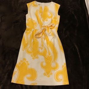 Talbots yellow & white paisley dress